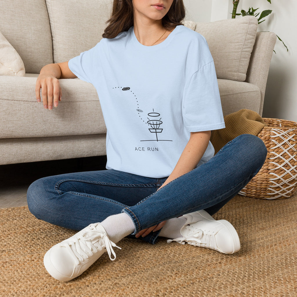 Ace Run Disc Golf Shirt, Minimalist Flight Path Tee, Disc Golf Basket Design, Gift for Disc Golfer