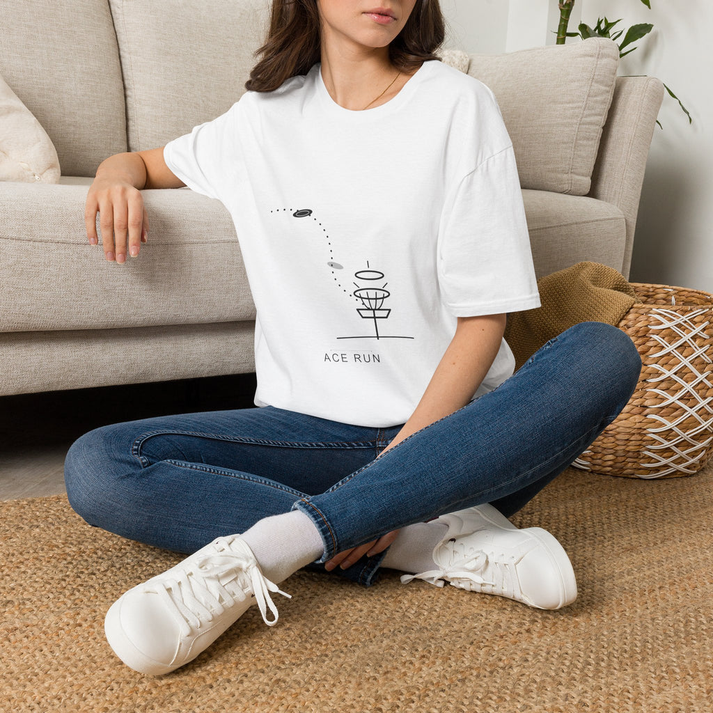 Ace Run Disc Golf Shirt, Minimalist Flight Path Tee, Disc Golf Basket Design, Gift for Disc Golfer